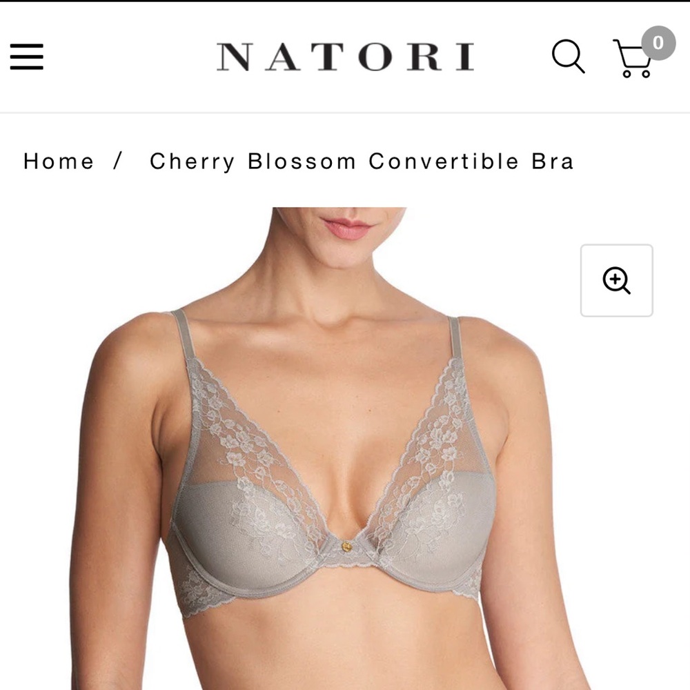 Natori Cherry Blossom Convertible Bra Gray